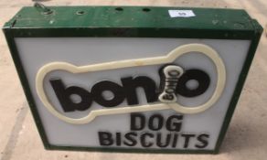AN ILLUMINATED BONIO DOG BISCUITS SIGN - NO VAT