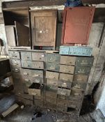 A 48 DRAWER CABINET AND CONTENTS NO VAT
