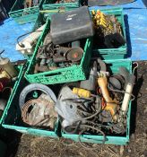 5 BOXES AND CONTENTS INCLUDING SCREWDRIVERS AND GRINDERS NO VAT