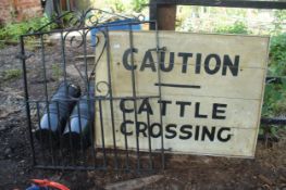 PLANT POTS, GATE AND CATTLE CROSSING SIGN NO VAT