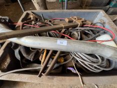 A BOX OF STILSONS, SPANNERS ETC. NO VAT