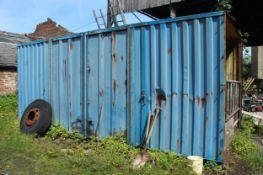 A BLUE CONTAINER AND CONTENTS NO VAT