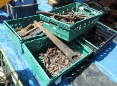 5 BOXES AND CONTENTS INCLUDING BOLT CUTTERS NO VAT