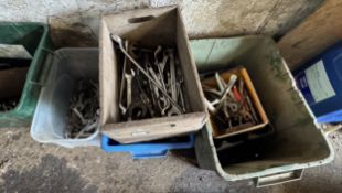 5 BOXES OF SPANNERS ETC. NO VAT
