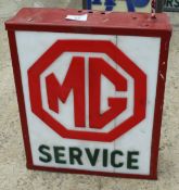 AN ILLUMINATED MG SERVICE SIGN - NO VAT