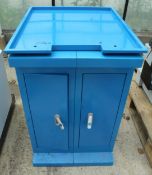 A BLUE MACHINE STAND CABINET IN WORKING ORDER NO VAT