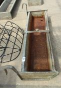 A GALVANISED IRON HANG ON FEED TROUGH +HOLE, 36" WIDE + VAT