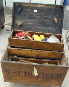A BOX OF HAND TOOLS, PLANES ETC. NO VAT