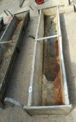 A GALVANISED IRON HANG ON FEED TROUGH, 54" LONG + VAT