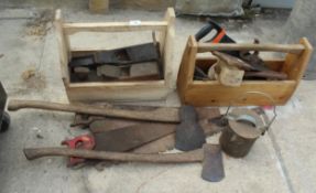 2 JOINERS' BOXES OF HAND TOOLS NO VAT