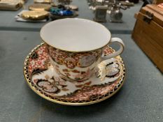 A ROYAL CROWN DERBY 'KINGS' IMARI PATTERN CUP AND SAUCER