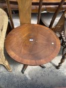 A REPRODUX (BEVAN FUNNELL) MAHOGANY AND CROSSBANDED PEDESTAL TABLE, 24" DIAMETER