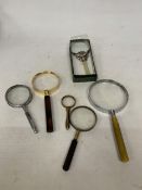 SIX VINTAGE MAGNIFYING GLASSES