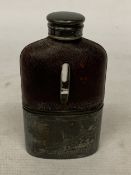 A HIP FLASK WITH XRF TESTED CONTINENTAL SILVER BASE AND TOP, SILVER WEIGHT 80.70g