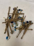 A COLLECTION OF LACE MAKING BOBBINS
