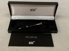 A MONTBLANC BOHEME ROUGE TWIST BALLPOINT PEN - BOXED