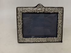 A HALLMARKED LONDON SILVER PHOTO FRAME, 15CM X 17.5CM