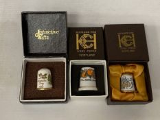 THREE BOXED THIMBLES