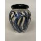 AN ANITA HARRIS BLACK, BLUE AND WHITE FISH VASE, SIGNED IN GOLD TO THE BASE, HEIGHT 14CM - Image 1 of 3