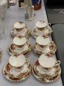 SIX ROYAL ALBERT OLD COUNTRY ROSES TRIO'S