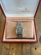 A GENTLEMAN'S ROLEX NONE DATE WRISTWATCH, 31 MM, SLATE GREY, OYSTER BRACELET, NICE CONDITION,