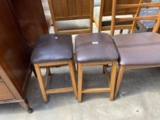 A PAIR OF 1950'S KITCHEN STOOLS