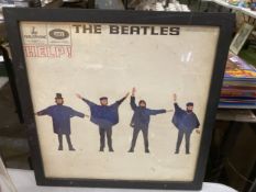 A FRAMED THE BEATLES 'HELP' ALBUM AND SLEEVE