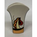 A LORNA BAILEY ROUND TOP RAVENSDALE VASE, HEIGHT 22CM