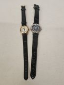 TWO WRISTWATCHES WITH BLACK STRAPS TO INCLUDE CENSI COLLECTION