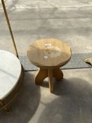 A SMALL LIGHTWOOD STOOL