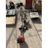 TWO LONG REACH PETROL HEDGE TRIMMERS TO INCLUDE A SPEAR AND JACKSON