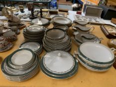 A SIMPSONS POTTERS 'WINDSOR' DESIGN DINNER SERVICE TO INCLUDE, SERVING TUREENS, VARIOUS SIZES OF