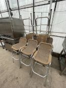 EIGHT TALL BAR STOOLS