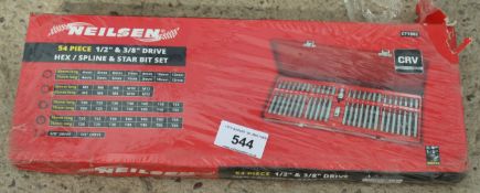 A 54 PIECE HEX BIT SET + VAT