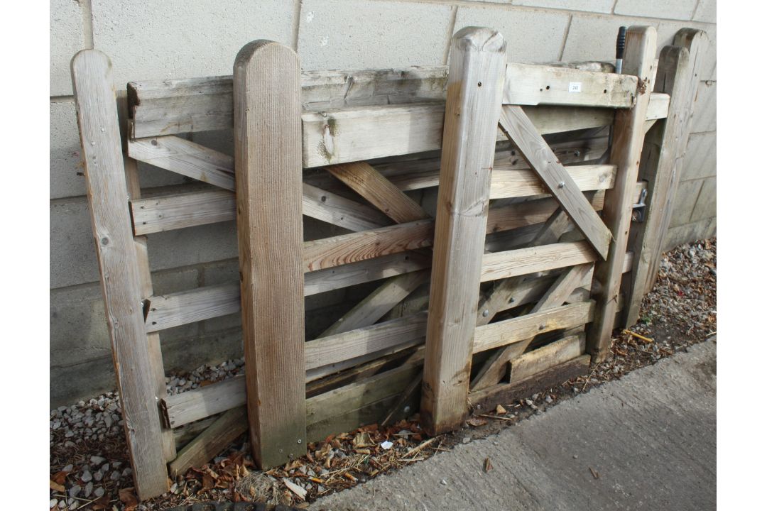 3 WOODEN GARDEN GATES + VAT