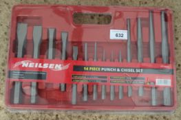 14 PIECE PUNCH AND CHISEL SET + VAT