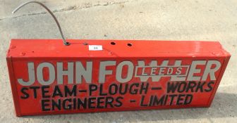 AN ILLUMINATED JOHN FOWLER SIGN - NO VAT