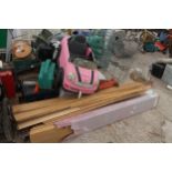 A PALLET (NO.4) OF ASSORTED ITEMS AND PINK TOY CAR NO VAT