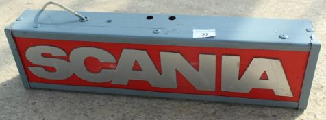 AN ILLUMINATED SCANIA SIGN - NO VAT