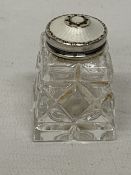 A NORWEGIAN SILVER AND ENAMEL LIDDED POT