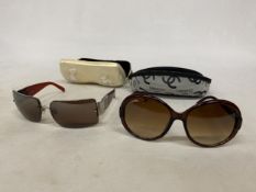 TWO PAIRS OF SUNGLASSES MARKED 'CHANEL' IN CASES