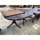 A REGENCY STYLE MAHOGANY TWIN PEDESTAL DINING TABLE 64" X 40" (LEAF 22") - Image 1 of 3