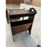 A MID 20TH CENTURY OAK TWO TIER BOOK TROUGH