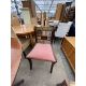 A REGENCY STYLE PEDESTAL DINING TABLE AND FOUR BRASS INLAID DINING CHAIRS - Image 4 of 6