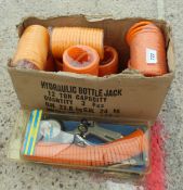 A BOX CONTAINING 10 AIR PIPES & 2 TYRE INFLATORS NO VAT