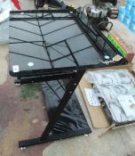 A BLACK GLASS COMPUTER TABLE NO VAT