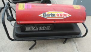 A CLARKE XR80 SPACE HEATER WITHOUT WHEELS NO VAT