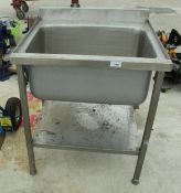 A STAINLESS STEEL SINK IN WORKING ORDER + VAT