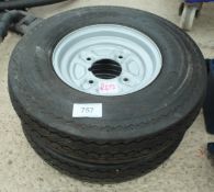 2 NEW TRAILER WHEELS AND TYRES NO VAT