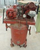 A RED AIR COMPRESSOR NO VAT